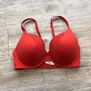 Victoria's Secret Bra 34DD Red Body by Victoria- Push-up Perfect Shape